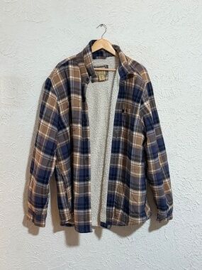 Grove & Hollow Men’s Plaid Sherpa Lined Sweater Jacket Size Medium